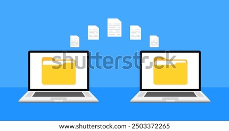 File transfer icons. Flat style. Vector icons.