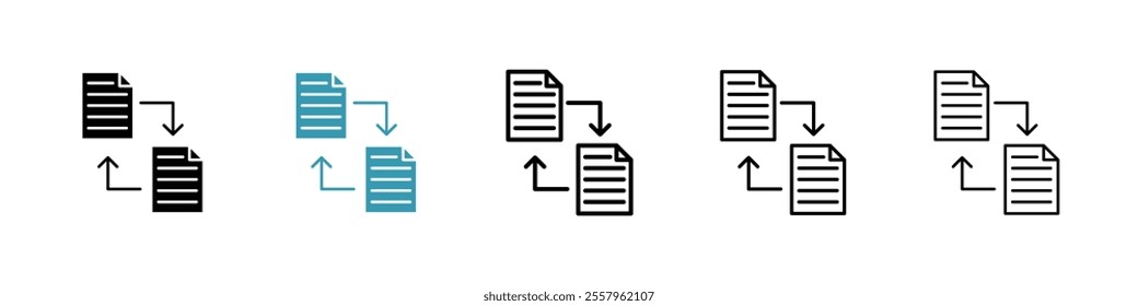 File transfer icons pack in black and blue.
