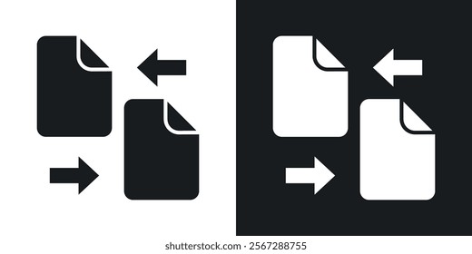 File transfer icons in solid black and white colors