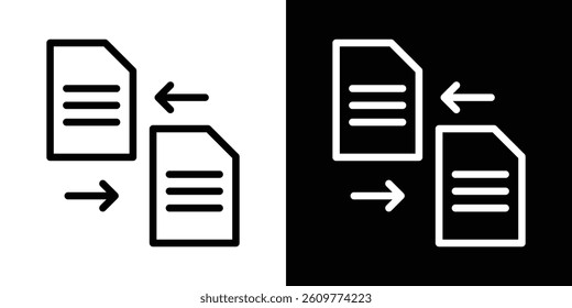 File transfer icons vector set in stroke line style