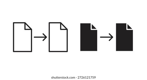 Iconos de transferencia de archivos símbolo de Vector con trazo editable y versiones planas