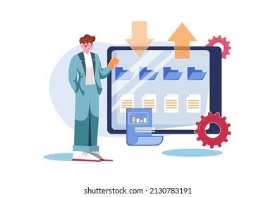 File transfer Illustration concept. Flat illustration isolated on white background