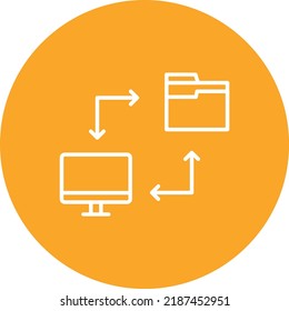 File Transfer line circle icon vector image. Can also be used for web apps, mobile apps and print media.