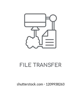 File transfer linear icon. File transfer concept stroke symbol design. Thin graphic elements vector illustration, outline pattern on a white background, eps 10.