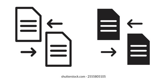 File transfer liner icon vector set.