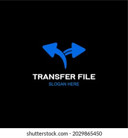 file transfer logo. Vector illustration of 2 arrows marking the sender of the file. suitable for applications, internet, signs and others