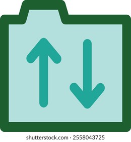 File Transfer Protocol (FTP) icon symbolizing seamless digital file exchange. Perfect for visuals on data transmission, network communication, server management, and facilitating secure data transfers