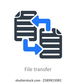 File Transfer and send icon concept