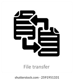 File Transfer and send icon concept