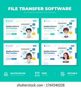 File transfer software landing page concept design