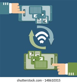 File transfer ,Vector cartoon business