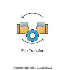 Ilustración de diseño de icono de contorno relleno del vector de transferencia de archivos. Símbolo de tecnología educativa sobre fondo blanco archivo EPS 10