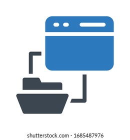 file transfer vector glyph color icon 