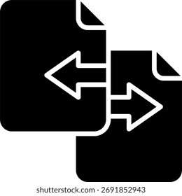 File transfer vector illustration, online sharing and digital data exchange concept, cloud communication design. Glyph Icon