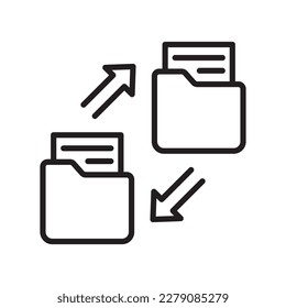 File transfer  vector outline  Icon Design illustration. SEO Development And Marketing Symbol on White background EPS 10 File