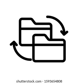file transfer  vector thin line icon 