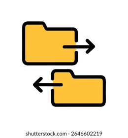 File Transfer Yellow Folders Exchanging Data. Icon Symbol Illustration - Powered by Shutterstock - Get 15% off with code: PIKWIZARD15