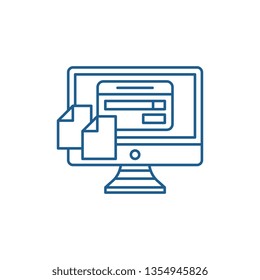 FILE Transfering line icon concept. FILE Transfering flat  vector symbol, sign, outline illustration.