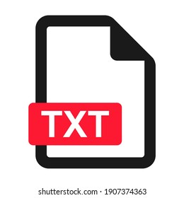 File TXT flat icon isolated on white background. TXT format vector illustration .