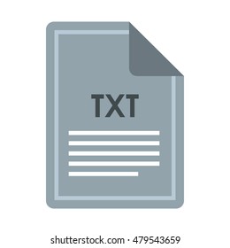 File TXT icon in flat style isolated on white background. Document type symbol vector illustration