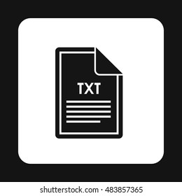 File TXT icon in simple style isolated on white background. Document type symbol vector illustration