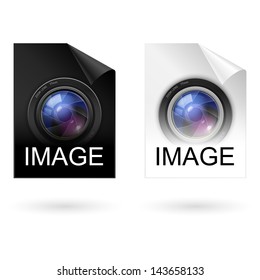 File type black and white icons. Illustration on white