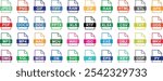 File type icon set, files format type vector, PNG, JPEG, PDF, DOCX, and other file extension. Variety of file formats shown like RAW, ZIP, XLS, MP3, SQL. Ideal for technology or data related content