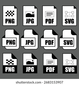 Conjunto de ícones de Tipo de Arquivo, conjunto de coleta de vetor de ícone de Arquivo