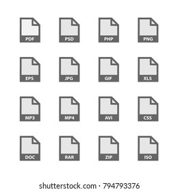 File type icon vector grey on white