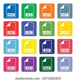 File type icon vector illustration. Document on isolated background. Extansion sign concept.