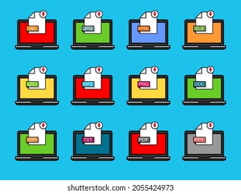 File type icons. Format and extension of documents.