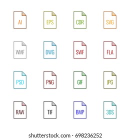File type icons: Graphics - Line UL Color