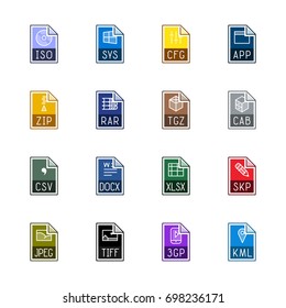File type icons: Miscellaneous - Line Color