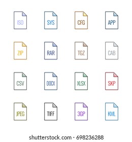 File type icons: Miscellaneous - Line UL Color