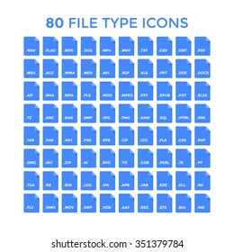 File type icons set. Vector file format labels