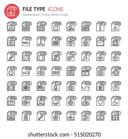 File Type Icons , Thin Line and Pixel Perfect Icons