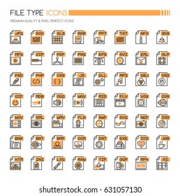 File Type Icons , Thin Line and Pixel Perfect Icons