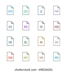 File type icons: Websites and applications - Line UL Color