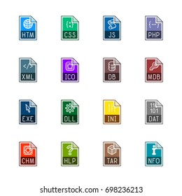 File type icons: Websites and applications - Line Color