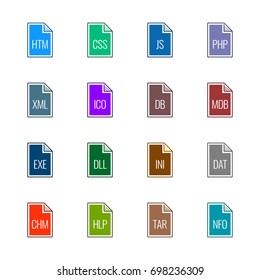 File type icons: Websites and applications - Line UL Color