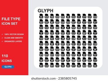 File Type Icons with White Background Free Vector