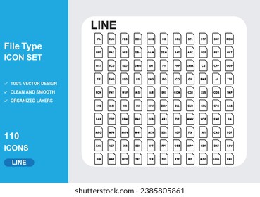 File Type Icons with White Background Free Vector