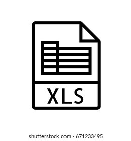 File Type Icons - XLS file (Outline Style)