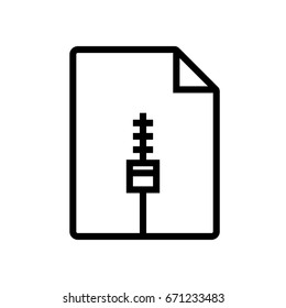 File Type Icons - Zip File (Outline Style)