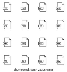 File Type Line Icon Set