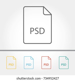 File Type PSD Single Icon Vector Illustration