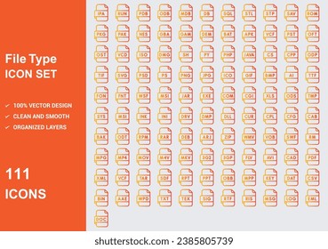 file type style Icons with White Background Free Vector