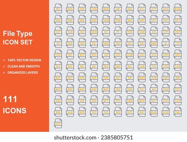 file type style Icons with White Background Free Vector
