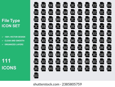 file type style Icons with White Background Free Vector