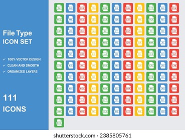 file type style Icons with White Background Free Vector